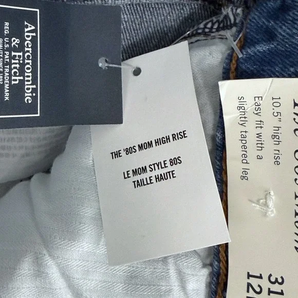 Abercrombie & Fitch The 80s Mom High Rise Distressed Jeans 31/12R Medium Wash - Picture 7 of 7